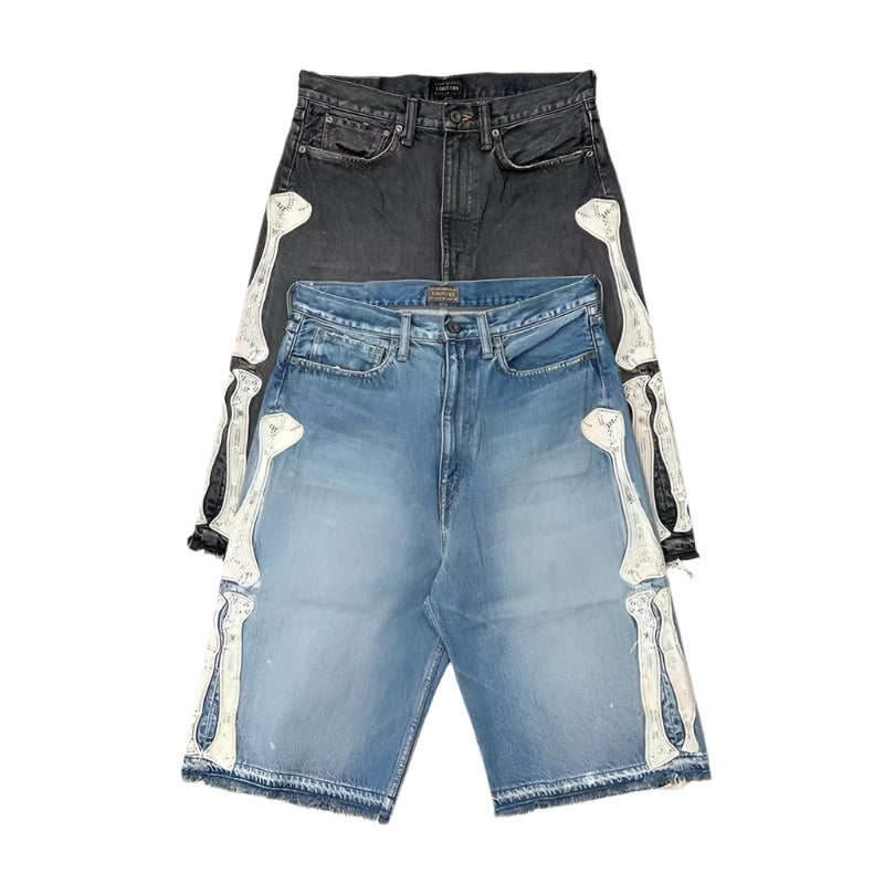 Vintage Bone Blue Denim Shorts