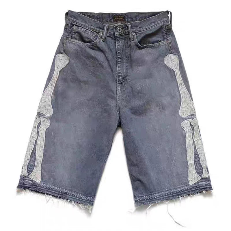 Vintage Bone Blue Denim Shorts
